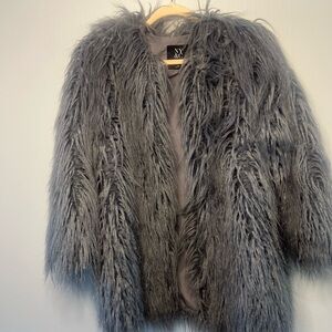 Gray Faux Fur Jacket